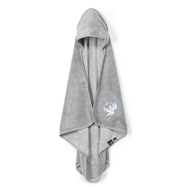 La Millou vy Whatannawears | Ręcznik kąpielowy bamboo soft | Newborn 85x85 | Grey fly me to the moon sky 