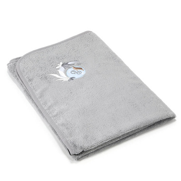 La Millou vy Whatannawears | Ręcznik kąpielowy bamboo soft | Newborn 85x85 | Grey fly me to the moon sky 