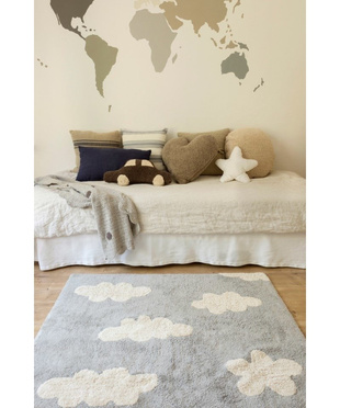 Lorena Canals® ręcznie tkany dywan ze 100% bawełny 120 x 160 cm | Cloud Grey