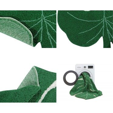 Lorena Canals® ręcznie tkany dywan ze 100% bawełny 120 x 160 cm | Monstera Leaf