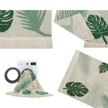 Lorena Canals® ręcznie tkany dywan ze 100% bawełny 140 x 200 cm | Tropical Green