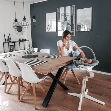 Nomi by Evomove® krzesełko ergonomiczne | Grey + Blackstained Oak