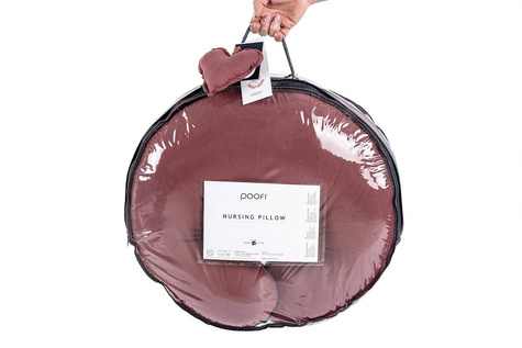 Poofi® poduszka do karmienia 100% bawełna organiczna | Bordowa