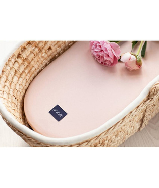 Poofi® prześcieradło do wózka 100% bawełna organiczna | Pudrowy 