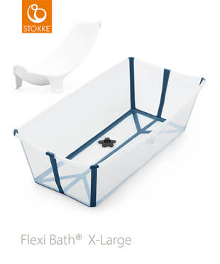 Stokke® Flexi Bath® X-Large + Newborn Support | Transparent Blue