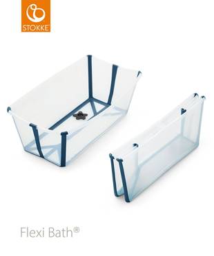 Stokke® Flexi Bath® składana wanienka dla dziecka | Transparent Blue