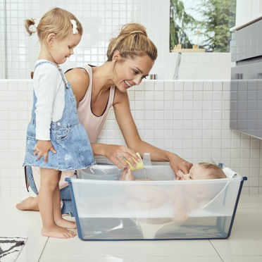 Stokke® Flexi Bath® zestaw, wanienka + wkładka niemowlęca | White Aqua