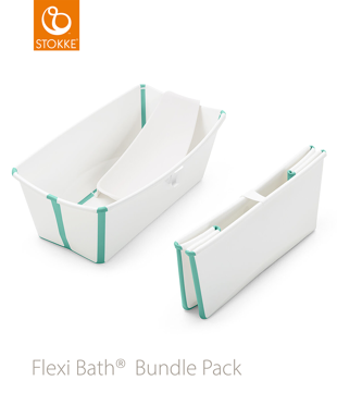 Stokke® Flexi Bath® zestaw, wanienka + wkładka niemowlęca | White Aqua