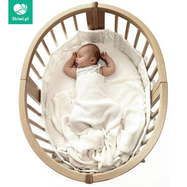 Stokke® Sleepi™ Mini V3 owalne łóżeczko–gniazdko niemowlęce na kółkach, kompletny zestaw bazowy | Natural