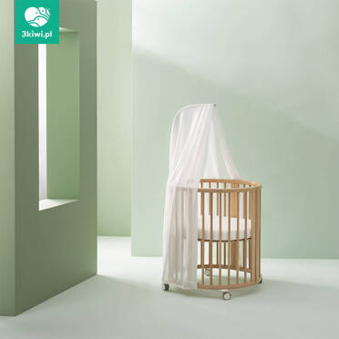 Stokke® Sleepi™ Mini V3 zestaw promocyjny 8w1, owalne łóżeczko–gniazdko niemowlęce | Natural