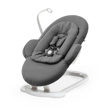 Stokke® Steps™ Bouncer leżaczek niemowlęcy z funkcją naturalnego bujania | White–Herringbone Grey 