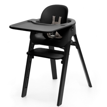 Stokke® Steps™ Zestaw 3w1, luksusowe krzesełko ergonomiczne + baby set + tacka | Black