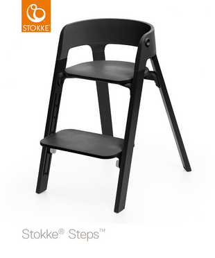 Stokke® Steps™ Zestaw 3w1, luksusowe krzesełko ergonomiczne + baby set + tacka | Black