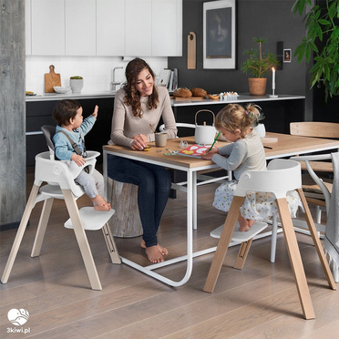 Stokke® Steps™ Zestaw 3w1, luksusowe krzesełko ergonomiczne + baby set + tacka | Black (model ekspozycyjny – salon Wrocław)