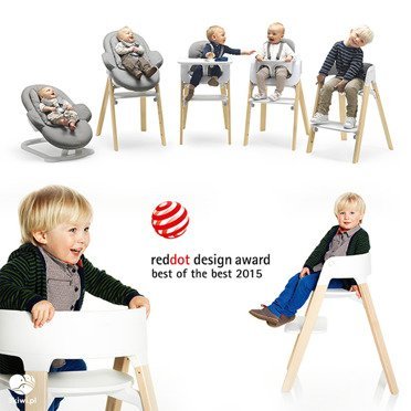 Stokke® Steps™ luksusowe krzesełko ergonomiczne | White + Natural