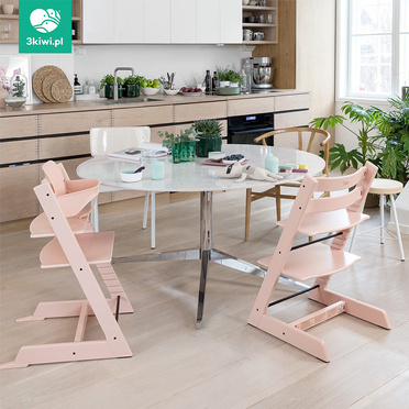 Stokke® Tripp Trapp® Complete Set zestaw 4w1, krzesełko do karmienia + leżaczek + baby set + tacka | Serene Pink