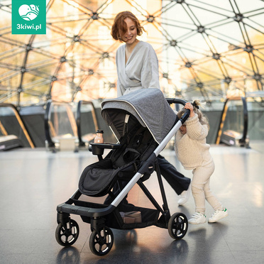 Thule® Shine 2w1 kompaktowy wózek głęboko-spacerowy | Grey Melange on Aluminium