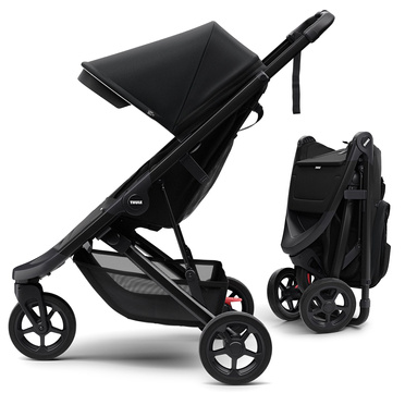 Thule | Spring | Lekki Wózek Spacerowy | Matt Black + Midnight Black 